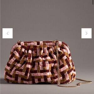 Anthropologie velvet woven clutch NWOT